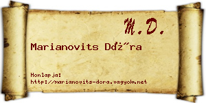 Marianovits Dóra névjegykártya